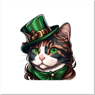 Cool Cat Lady St. Patrick's Day Posters and Art